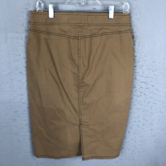 Ralph Lauren Jeans Co Denim Skirt Women 6 Brown Pencil Leather Buckle Western - Picture 3 of 16